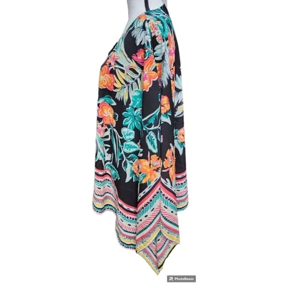 Avenue Top Kimono Size 2X Tropical Summer Flowy - Picture 5 of 6